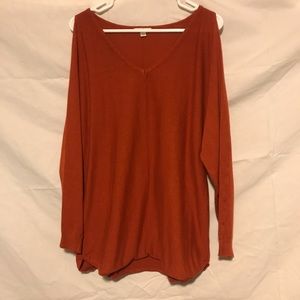 Orange cold shoulder top